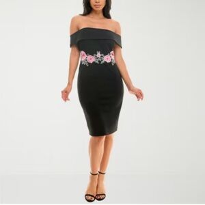 Premier Amour Embroidered Sheath Dress